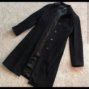 United Colors of Benetton Black Long Pea Coat